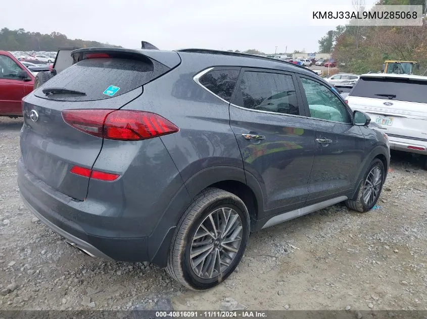 2021 Hyundai Tucson Ultimate VIN: KM8J33AL9MU285068 Lot: 40816091