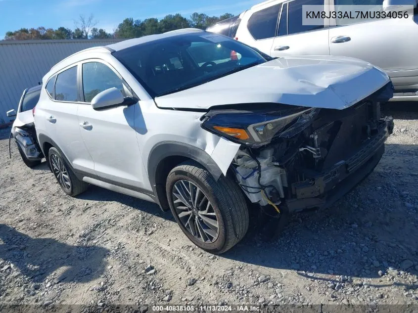 2021 Hyundai Tucson Sel VIN: KM8J33AL7MU334056 Lot: 40838105