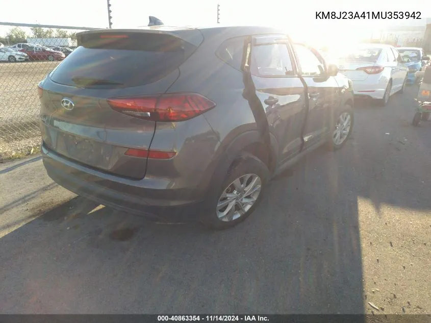 2021 Hyundai Tucson Se VIN: KM8J23A41MU353942 Lot: 40863354