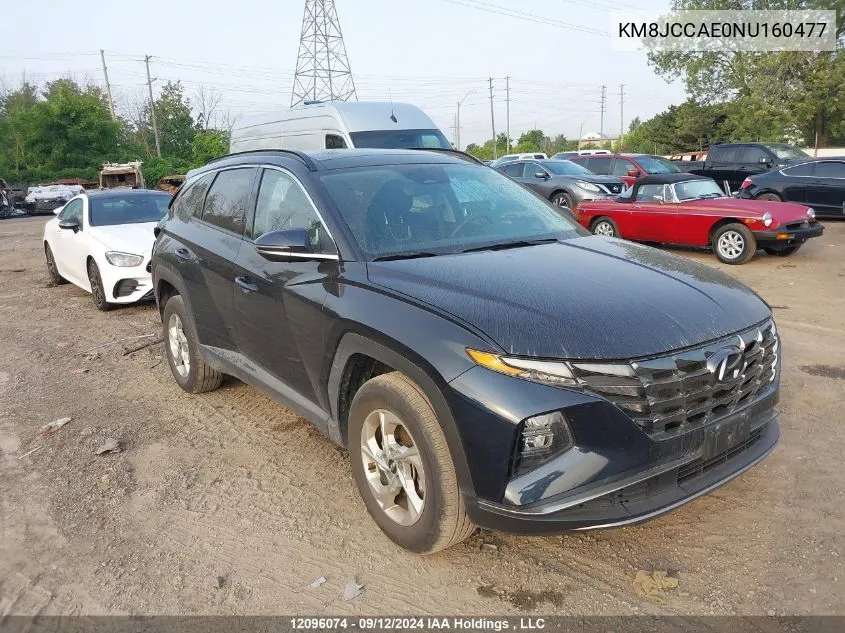 2022 Hyundai Tucson Sel VIN: KM8JCCAE0NU160477 Lot: 12096074