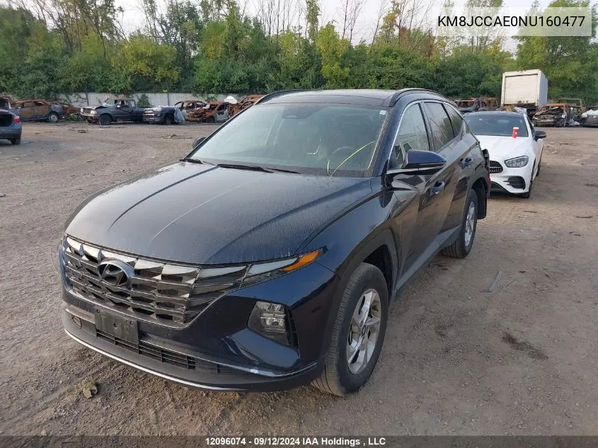 2022 Hyundai Tucson Sel VIN: KM8JCCAE0NU160477 Lot: 12096074