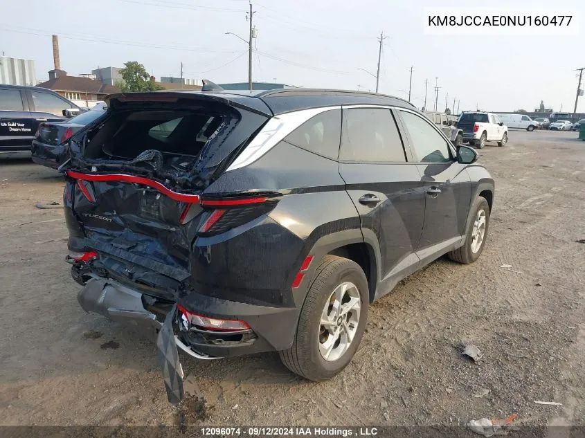 2022 Hyundai Tucson Sel VIN: KM8JCCAE0NU160477 Lot: 12096074