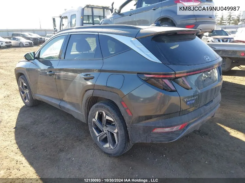 2022 Hyundai Tucson Luxury VIN: KM8JCCA19NU049987 Lot: 12130093