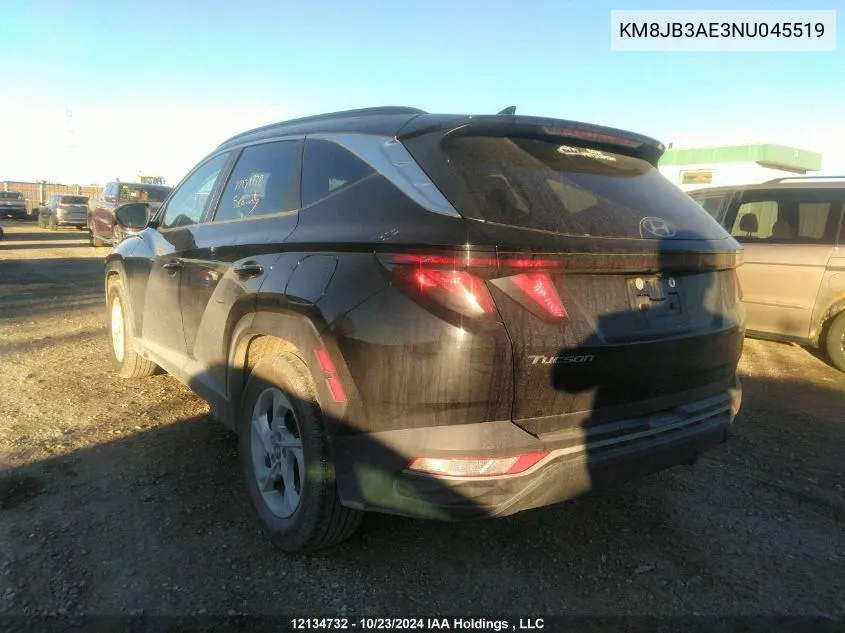 2022 Hyundai Tucson Preferred Fwd VIN: KM8JB3AE3NU045519 Lot: 12134732