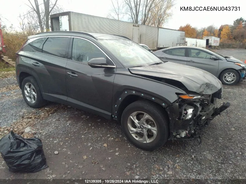 2022 Hyundai Tucson Preferred Awd With Trend Package VIN: KM8JCCAE6NU043731 Lot: 12139305