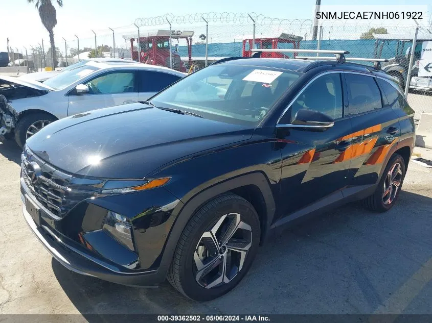 2022 Hyundai Tucson Limited VIN: 5NMJECAE7NH061922 Lot: 39362502