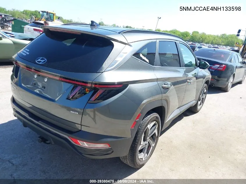 2022 Hyundai Tucson Sel VIN: 5NMJCCAE4NH133598 Lot: 39380475