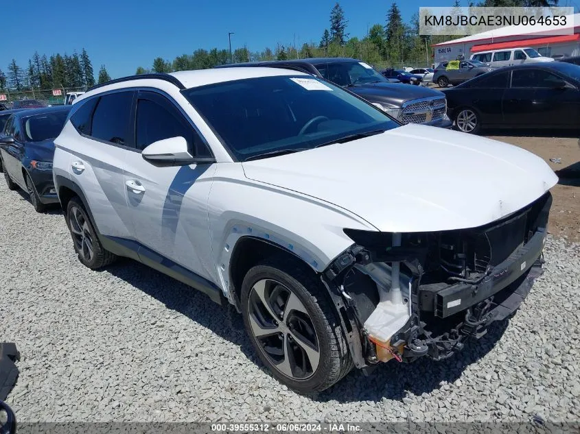 2022 Hyundai Tucson Sel VIN: KM8JBCAE3NU064653 Lot: 39555312