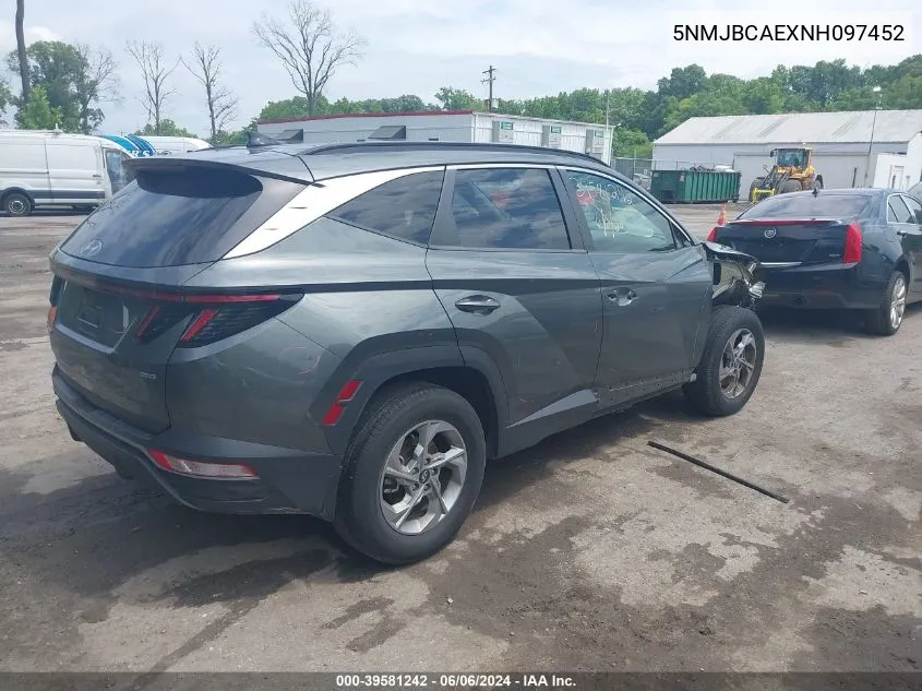 2022 Hyundai Tucson Sel VIN: 5NMJBCAEXNH097452 Lot: 39581242