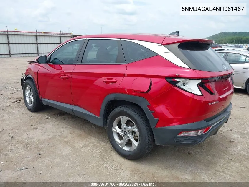 2022 Hyundai Tucson Se VIN: 5NMJACAE4NH061467 Lot: 39701788