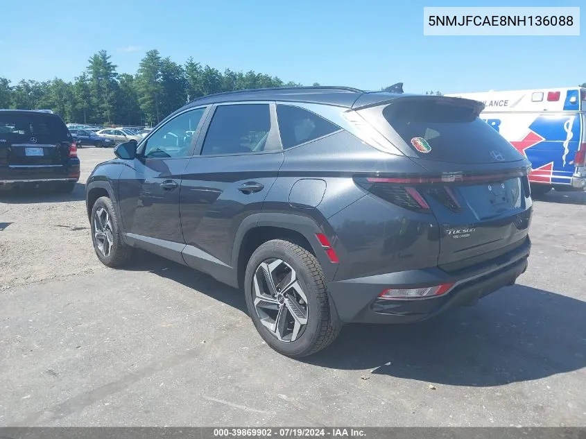 2022 Hyundai Tucson Sel VIN: 5NMJFCAE8NH136088 Lot: 39869902