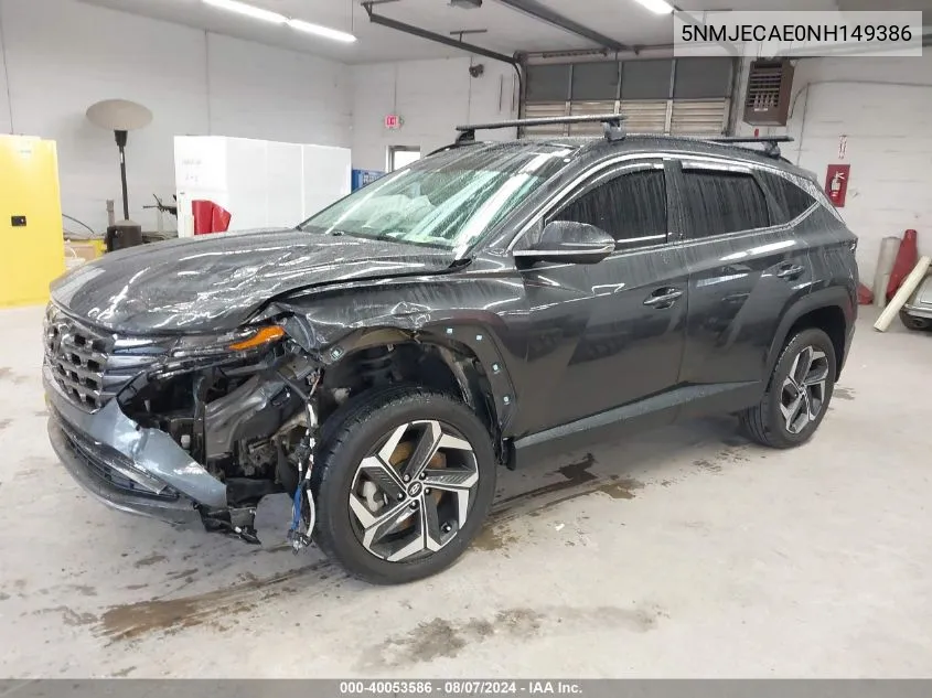 2022 Hyundai Tucson Limited VIN: 5NMJECAE0NH149386 Lot: 40053586