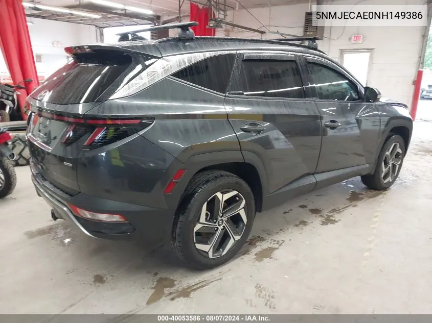 2022 Hyundai Tucson Limited VIN: 5NMJECAE0NH149386 Lot: 40053586