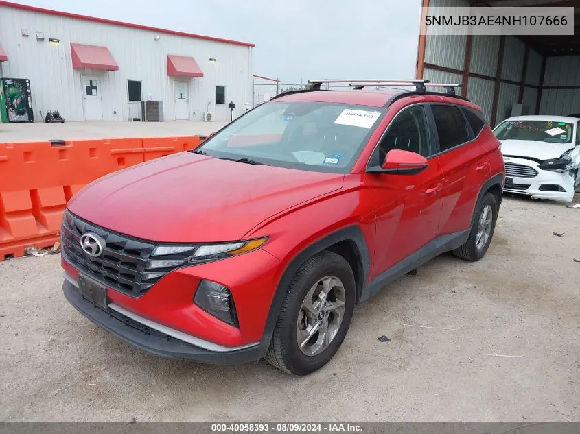 2022 Hyundai Tucson Sel VIN: 5NMJB3AE4NH107666 Lot: 40058393