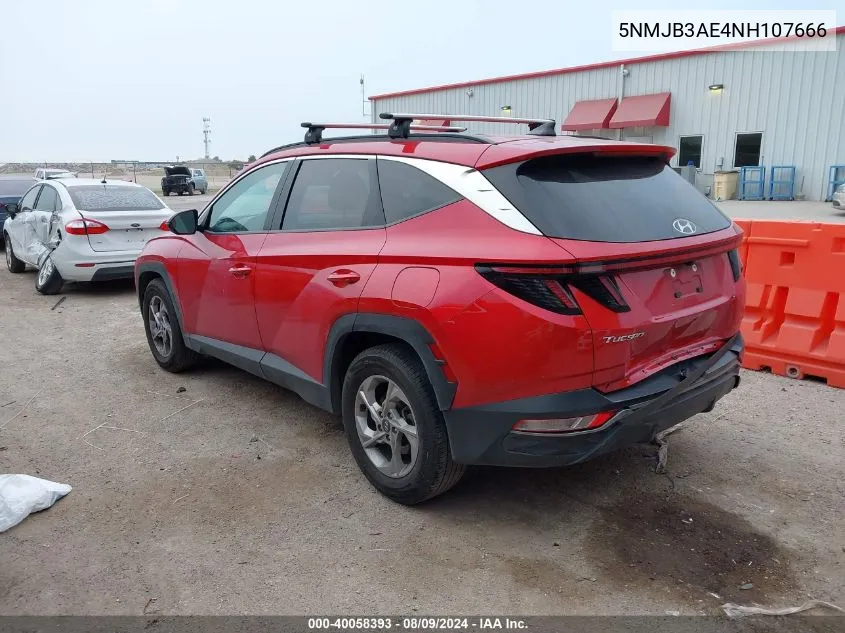 2022 Hyundai Tucson Sel VIN: 5NMJB3AE4NH107666 Lot: 40058393