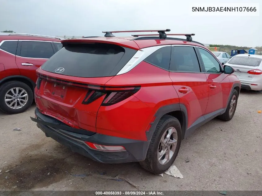 2022 Hyundai Tucson Sel VIN: 5NMJB3AE4NH107666 Lot: 40058393