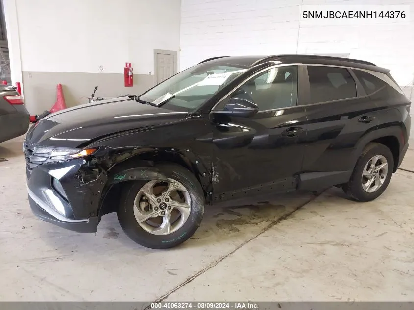 2022 Hyundai Tucson Sel VIN: 5NMJBCAE4NH144376 Lot: 40063274