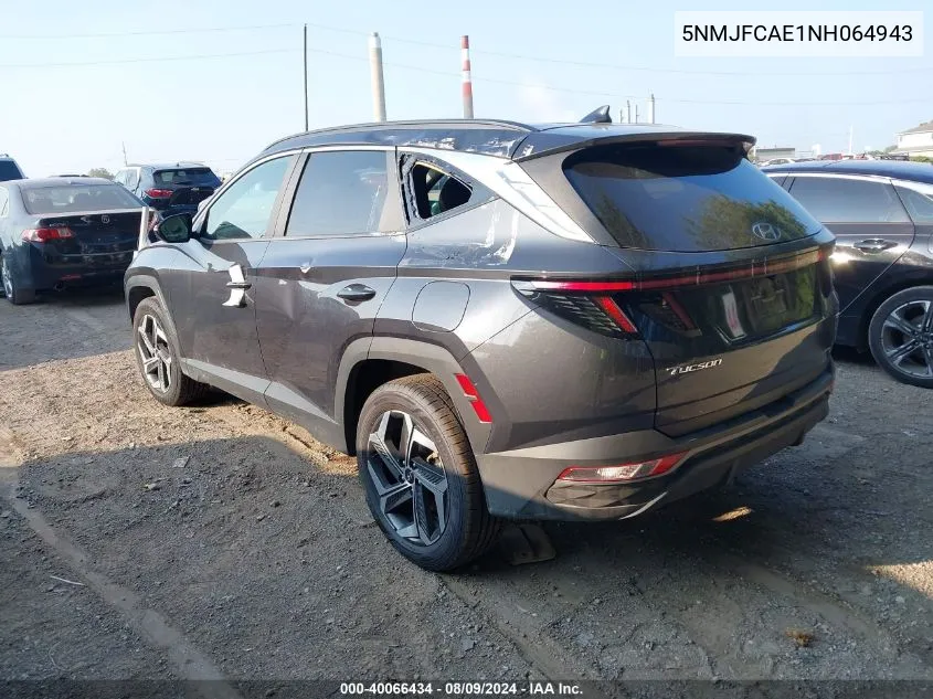 2022 Hyundai Tucson Sel VIN: 5NMJFCAE1NH064943 Lot: 40066434