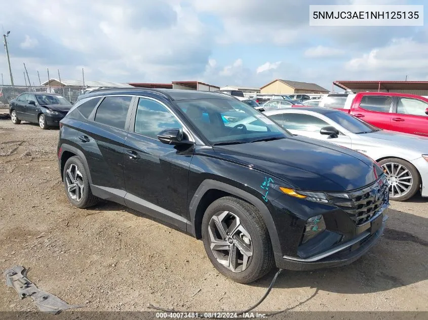 2022 Hyundai Tucson Sel VIN: 5NMJC3AE1NH125135 Lot: 40073481