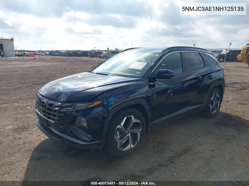 2022 Hyundai Tucson Sel VIN: 5NMJC3AE1NH125135 Lot: 40073481