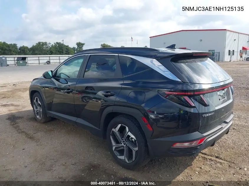 2022 Hyundai Tucson Sel VIN: 5NMJC3AE1NH125135 Lot: 40073481