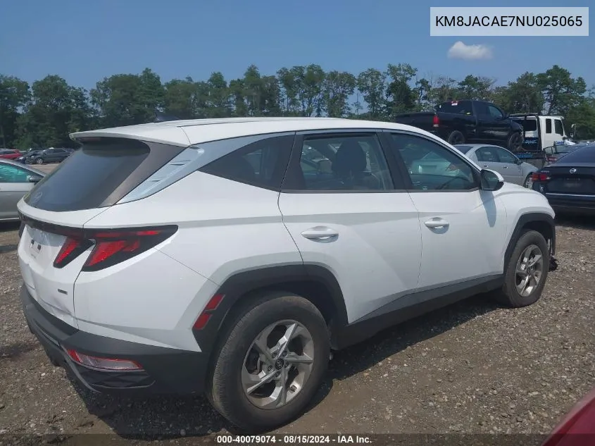 2022 Hyundai Tucson Se VIN: KM8JACAE7NU025065 Lot: 40079074