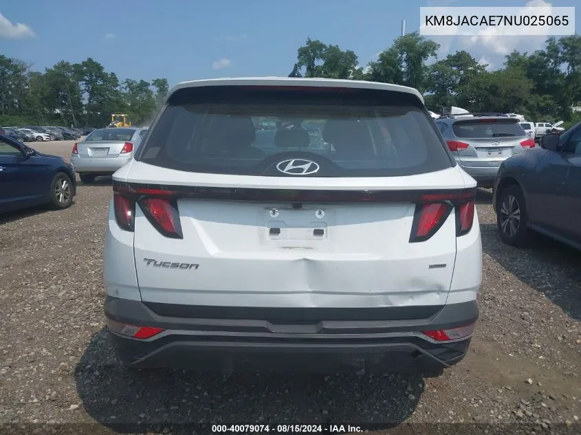 2022 Hyundai Tucson Se VIN: KM8JACAE7NU025065 Lot: 40079074