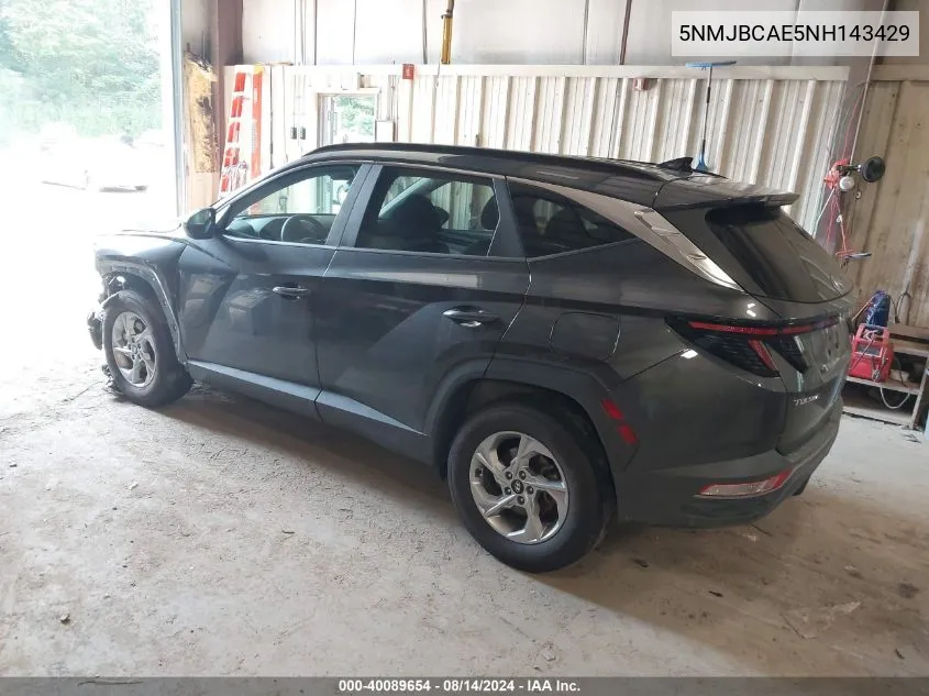 2022 Hyundai Tucson Sel VIN: 5NMJBCAE5NH143429 Lot: 40089654