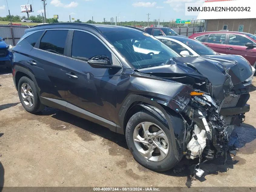 2022 Hyundai Tucson Sel VIN: 5NMJB3AE2NH000342 Lot: 40097244