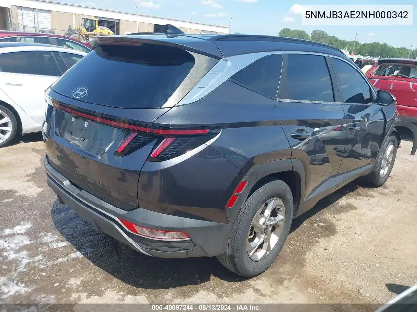 2022 Hyundai Tucson Sel VIN: 5NMJB3AE2NH000342 Lot: 40097244