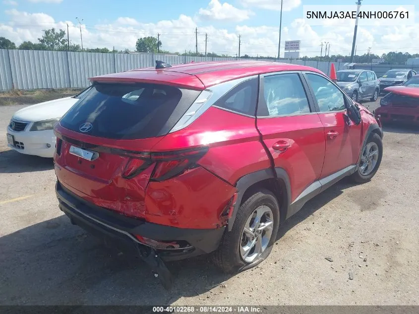 2022 Hyundai Tucson Se VIN: 5NMJA3AE4NH006761 Lot: 40102268