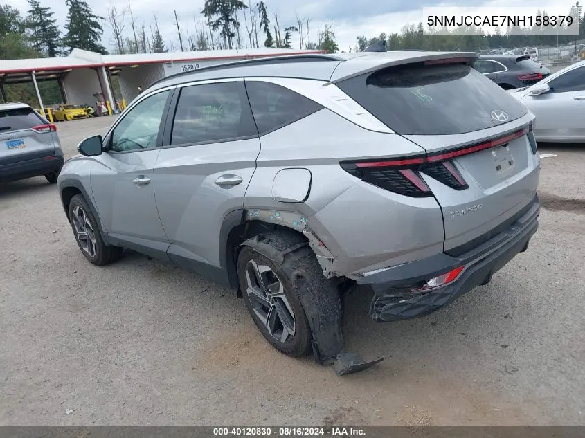 2022 Hyundai Tucson Sel VIN: 5NMJCCAE7NH158379 Lot: 40120830