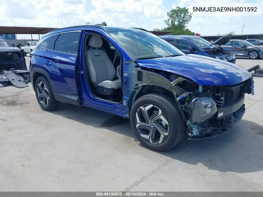 2022 Hyundai Tucson Limited VIN: 5NMJE3AE9NH001592 Lot: 40130925