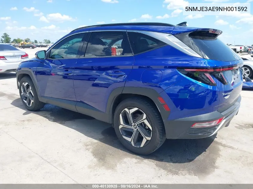 2022 Hyundai Tucson Limited VIN: 5NMJE3AE9NH001592 Lot: 40130925