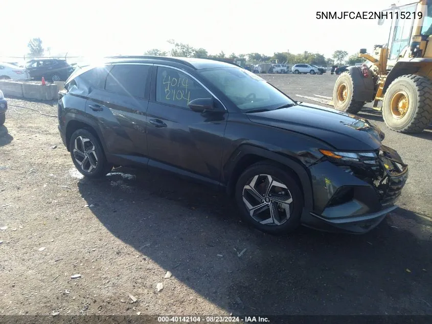 2022 Hyundai Tucson Sel VIN: 5NMJFCAE2NH115219 Lot: 40142104