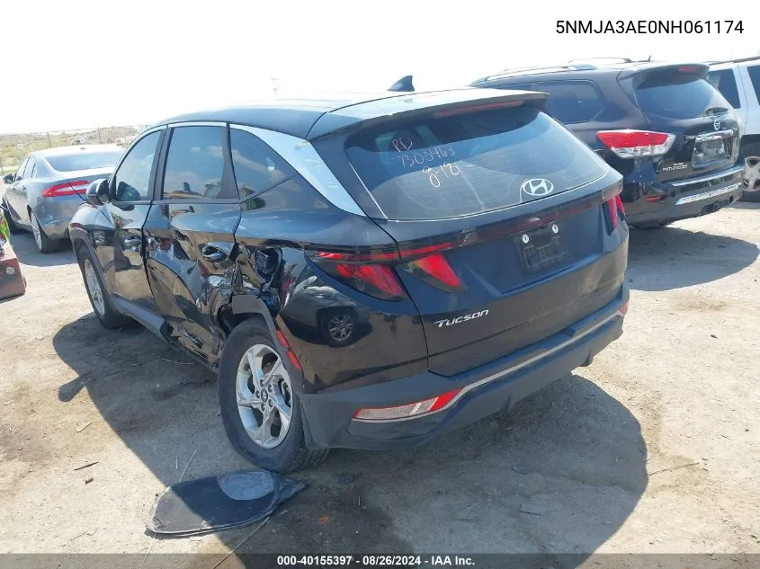 2022 Hyundai Tucson Se VIN: 5NMJA3AE0NH061174 Lot: 40155397