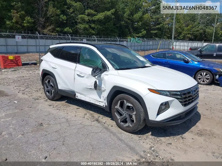 2022 Hyundai Tucson Limited VIN: 5NMJE3AE6NH048367 Lot: 40190392