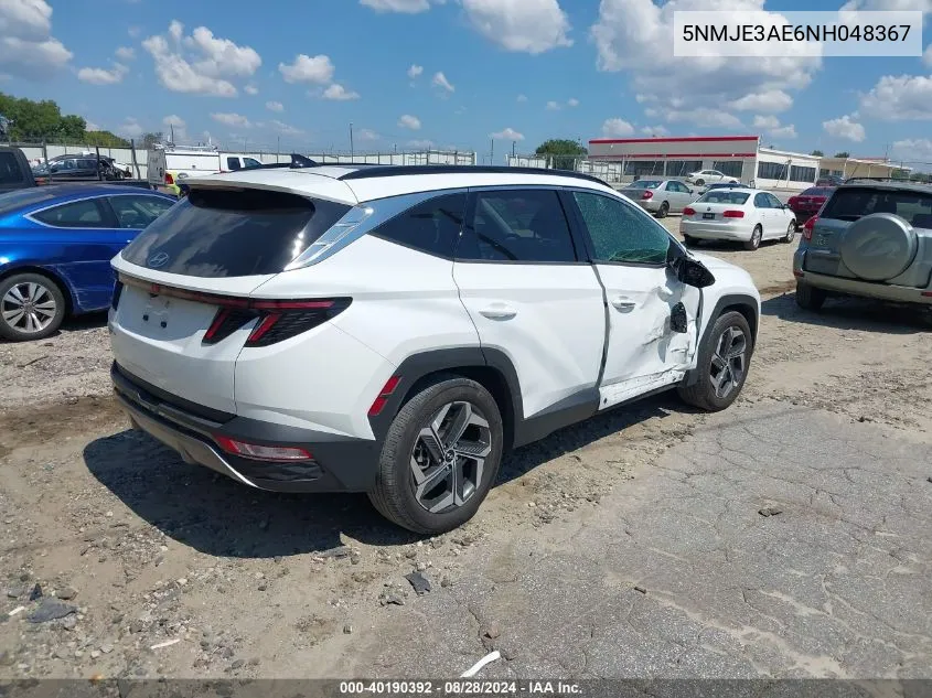 2022 Hyundai Tucson Limited VIN: 5NMJE3AE6NH048367 Lot: 40190392