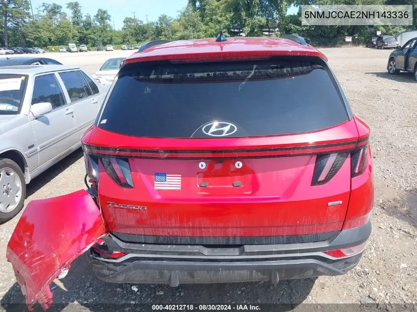 2022 Hyundai Tucson Sel VIN: 5NMJCCAE2NH143336 Lot: 40212718