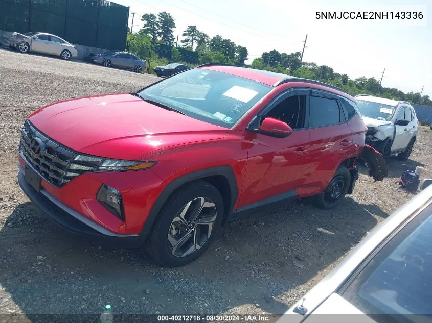 2022 Hyundai Tucson Sel VIN: 5NMJCCAE2NH143336 Lot: 40212718