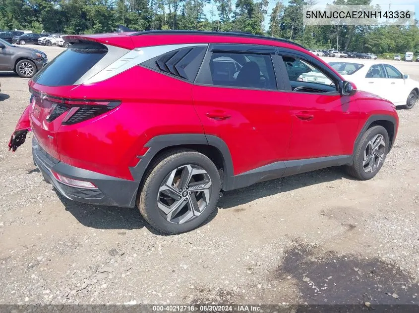 2022 Hyundai Tucson Sel VIN: 5NMJCCAE2NH143336 Lot: 40212718