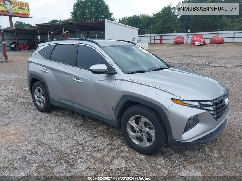 2022 Hyundai Tucson Sel VIN: 5NMJB3AE4NH040177 Lot: 40249827