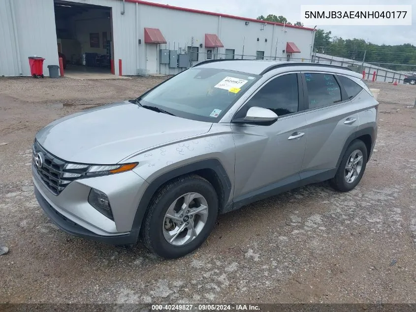 2022 Hyundai Tucson Sel VIN: 5NMJB3AE4NH040177 Lot: 40249827