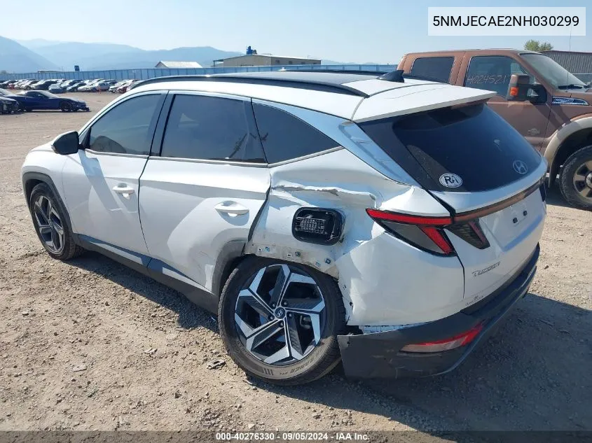 2022 Hyundai Tucson Limited VIN: 5NMJECAE2NH030299 Lot: 40276330