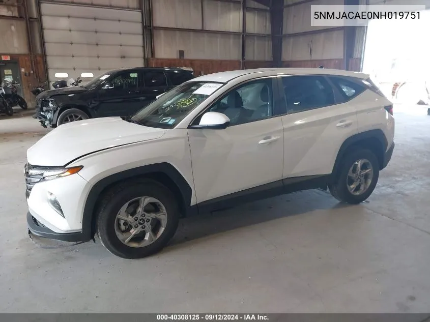 2022 Hyundai Tucson Se VIN: 5NMJACAE0NH019751 Lot: 40308125