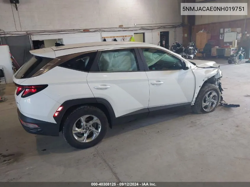 2022 Hyundai Tucson Se VIN: 5NMJACAE0NH019751 Lot: 40308125