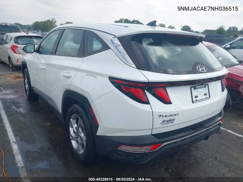 2022 Hyundai Tucson Se VIN: 5NMJACAE7NH036515 Lot: 40326915