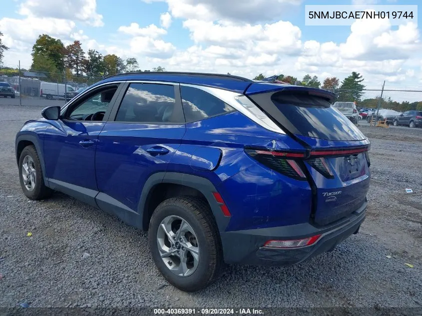 2022 Hyundai Tucson Sel VIN: 5NMJBCAE7NH019744 Lot: 40369391