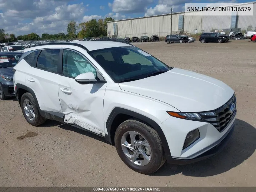 2022 Hyundai Tucson Sel VIN: 5NMJBCAE0NH136579 Lot: 40376540