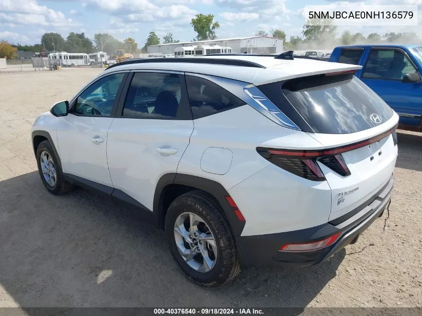 2022 Hyundai Tucson Sel VIN: 5NMJBCAE0NH136579 Lot: 40376540